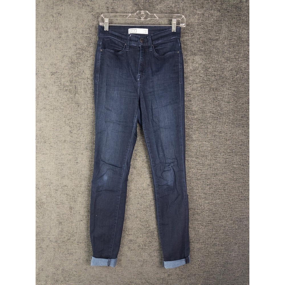AYR Skinny Jeans Womens 27x30 Blue Dark Wash Denim‎ Faded High Rise Stretch